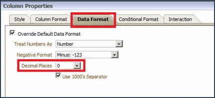 Data Format Tab